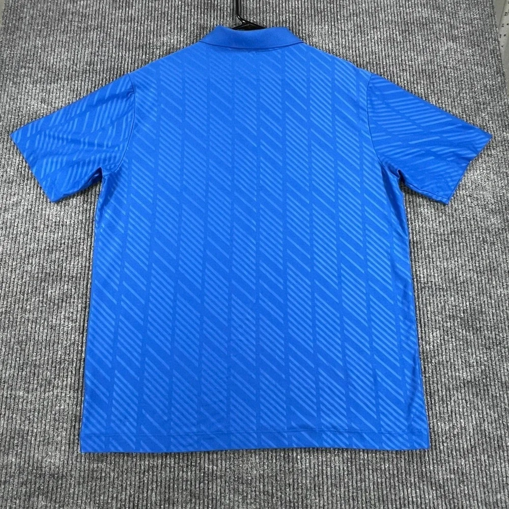 Nike Polo‎ Shirt Mens Large Blue Golf Tour Performance Short Sleeve Geometric